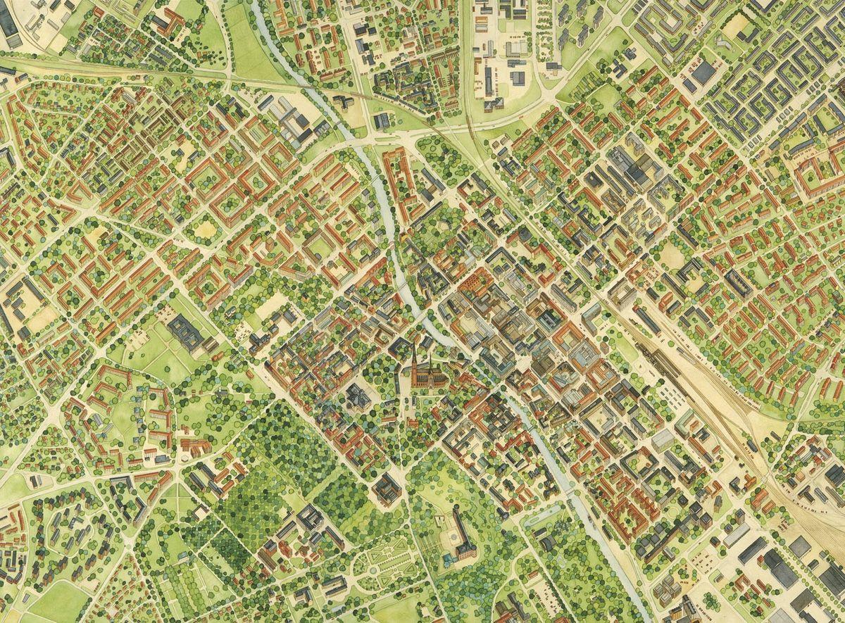 Karta över Uppsala (detalj)